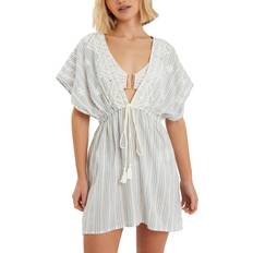 Blue Swimsuit Cover-Ups & Sarong Wraps Accessorize Embroidered Stripe Mini - Kaftan Blue