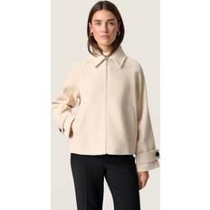 Natural - Women Jackets Soaked in Luxury Textured Zip Front Jacket - Natural