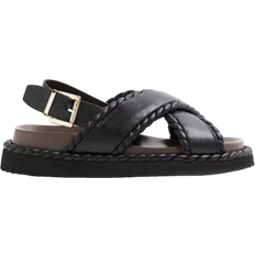 Wide Fit Slippers & Sandals River Island Womens Cross Strap Chunky Sandals - Black
