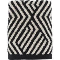 Dunelm Geo Cotton - Guest Towel Black (90x50cm)