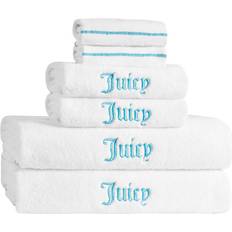 Juicy Couture Neon Border 6-Piece 28" x 54" x 16" x 26" / 12" x 12" Bath Towel White, Blue (137.2x71.1cm)