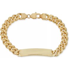 Italian Gold Cuban Chain ID Bracelet - Gold