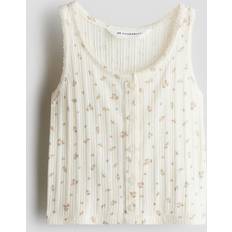 H&M Tanktop Aus Pointelle-Jersey - Weiß