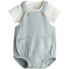 H&M Cotton Set 2-piece - Light Mist Blue/White (1218180003)