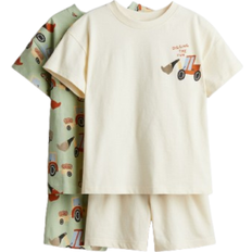 H&M Baumwollpyjamas 2er-Pack - Grün