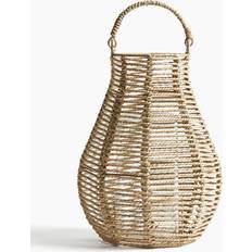 H&M Large Seagrass Candle Lantern One Size Beige Lykta
