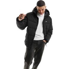 Pull&Bear Puffer Jacket With Hood - Black