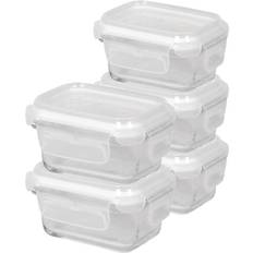 Harbour Housewares Glass Storage Containers with Lids 150ml Pack of 5 Food Container