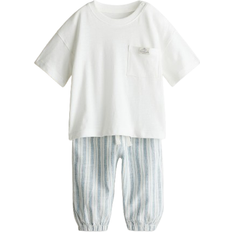 H&M Linen-Blend Set 2-piece - White/Blue Striped (1282999001)