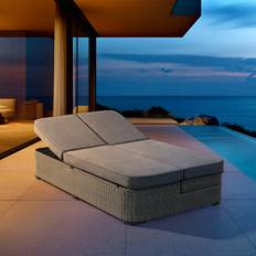 112cm Wide Outdoor Straight Patio Daybed with Cushions 112cm Grey