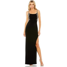 Ruched Open Back Column Gown