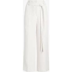 Proenza Schouler Maggi Belted Wide-Leg Textured Pants - Ecru