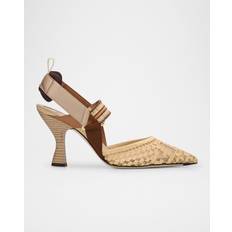 【送料&関税込】Fendi Printed Mesh ColibrA£A¬ Lite Pumps Fendi Colibri' Lite' Ff Mesh Slingback Pumps | italist
