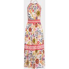 Delia Halter Midi Dress - White Maya Combo