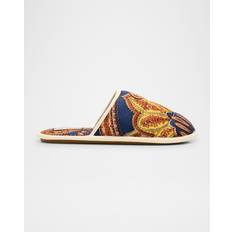 Valentino Garavani Women Slides Valentino Garavani Ta Chambre Slide In Voyage Imaginaire Denim Fabric - Multicolour/Ivory