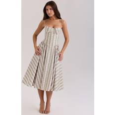 House of CB Samaria Print Cotton Midi Dress - Green