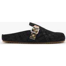 Burberry Clogs Burberry Check Suede Urchin Clogs - Black