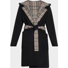 Burberry Coats Burberry Hampshire Hooded Wool Wrap Coat - Glacier IP Check