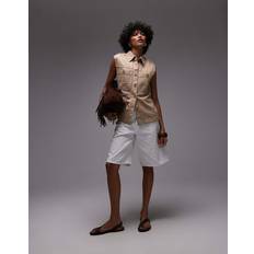Arket Shorts Arket Mid Waist Five Pocket Loose Denim Twill Shorts - White