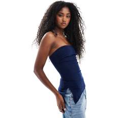 Bershka Kläder Bershka Asymmetrisk Bandeau-Topp - Marinblå