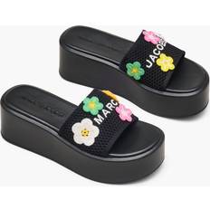 The Daisy Crochet Platform Sandal - Black