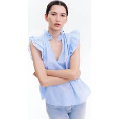 Blusen H&M Frill-Trimmed Blouse - Blue