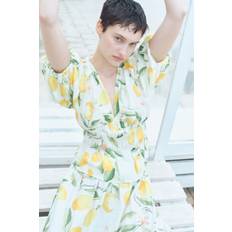Yellow Blouses H&M Bluse Mit V-Ausschnitt - Gelb