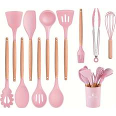 Temu Silicone Utensils Set With Holder 12 Pcs Kitchen Utensil