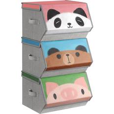 Storage Songmics Set of 3 Stackable Toy Organiser Boxes with Lid