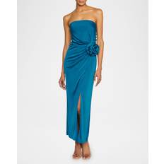 Monique Lhuillier Corinne Midi Dress - Peacock Blue