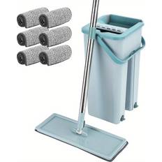 Temu Mop And Set 360° Flat Squeeze Microfiber Mop Bucket Set