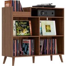 CD & Vinyl Storage George Oliver 3 Tier Large Record Player Stand