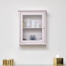 Wall Cabinets Melody Maison Pink Reeded Glass Fronted Wall Cabinet