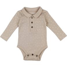 L'ovedbaby Organic Polo Bodysuit - Oatmeal Dots