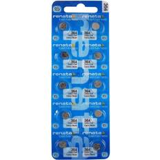 Renata 364 SR621SW Silver Oxide Watch Batteries Pack of 10