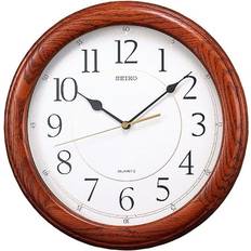 Seiko Tyst Svepande Sekundvisare Mörkbrun Massiv Ekfodral One Size Väggklocka