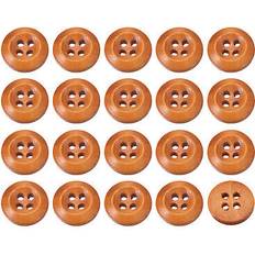 50pcs Wooden Buttons 12.5mm 4 Hole Round Sewing Button Craft Earthy Yellow