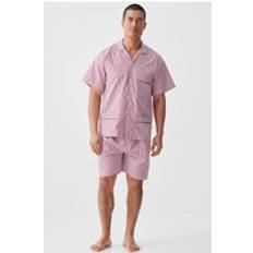 Red Pyjamas British Boxers Crisp Cotton Short Pyjama Set - Dark Red