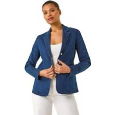 Denim Blazers Roman Denim Collar Stretch Blazer - Indigo