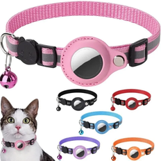 Apple GPS & Bluetooth Trackers Apple AirTag Case Cat Dog Collar with Bell Reflective Nylon GPS Finder Orange