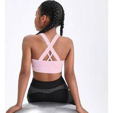 Children's Clothing Shein Tween Girls Solid Color Criss-Cross Back Sports Tank Top