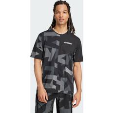 Grey - Hiking T-shirts adidas Terrex Multi Climacool Printed T-Shirt - Black/Carbon