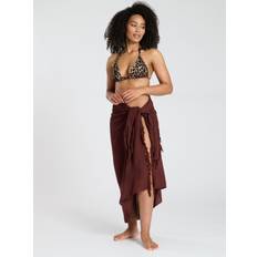 Brun Saronger & Coverups South Beach Nederdel Crinkle Viscose Fringed Sarong Cover-Up - Brown