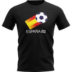 Spain T-shirts UKSoccershop Spain 1982 World Cup T-Shirt Black Men's Polyester