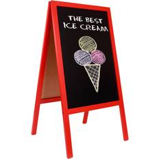 Red Whiteboards Ebern Designs Genovefa Free-Standing Chalkboard 115cm H x 61cm W - Red