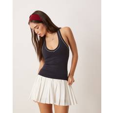 Tala Contrast V Neck Racer Vest - Navy