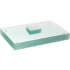 Harbour Housewares Glass Placemats & Coasters 50cm x 40cm Clear Coaster