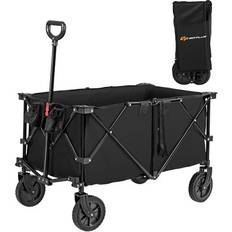 Utility Wagons Costway Collapsible Wagon Folding Utility Wagon Cart with Wheels Red