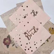 Rose Gold Paper Napkins Shein Pink Bride & Groom Rose Gold Foil Wedding Party Napkins 13x13inch