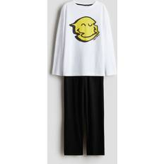 Children's Clothing H&M Boys Print Motif Cotton Pyjamas - White